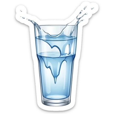 shattered drinking glass with water spilling sticker