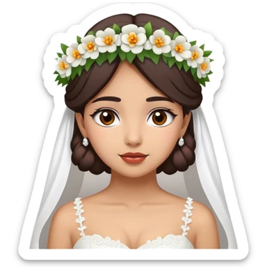 Quinceanera with beautiful flowers wedding dress  sticker