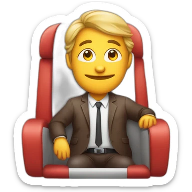 Eine Comicfigur die auf einem Flugzeug sitzt sticker