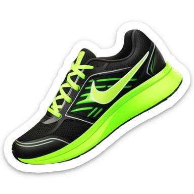 Running shoes placed on a professional track, ready for action. The background features a grand stadium with cheering spectators on the stands. The scene is lit by bright sunlight, highlighting the energy of competitive running. Transparent background enhances focus on the sport. sticker