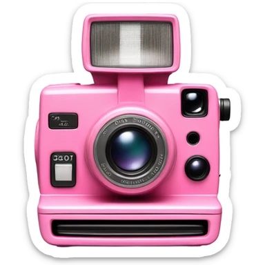 Pink Polaroid camera sticker