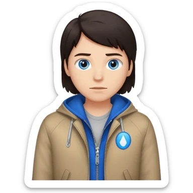 Jacket half-unzipped sticker