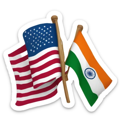 USA flag and Indian Flag sticker