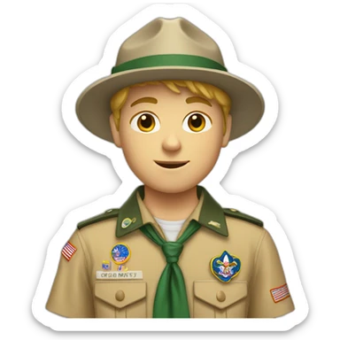 White boy scout sticker