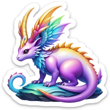 Epic divine legendary complex detailed iridescent gradients aesthetic-Fakémon-creature-scenery sticker
