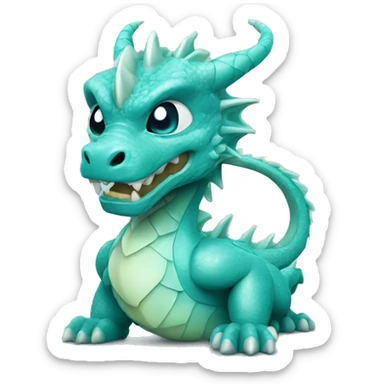 chinese aquamarine dragon sticker