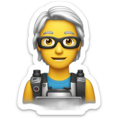 Personne avec un appareil phot sticker