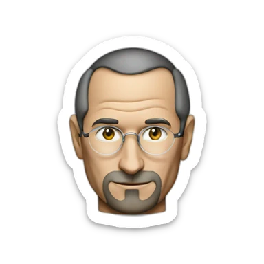 Steve jobs with Apple logo T-shirt sticker