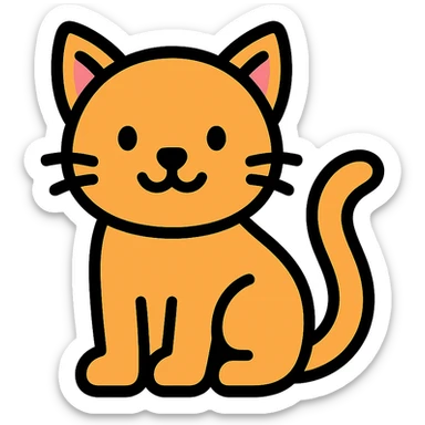 color outline icon of a cat sticker