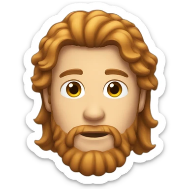 Brown Mullet and ginger beard sticker