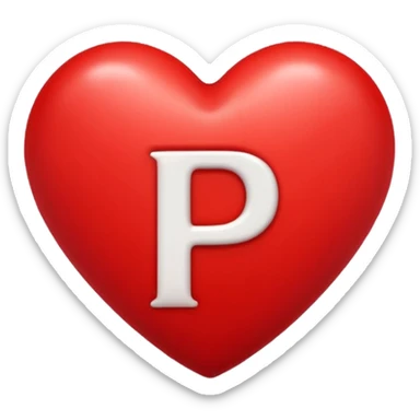 Corazón rojo con la letra P sticker