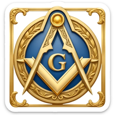 A masonic Square and Compass with the Letter G in the Middle, representing the Master Mason. sticker