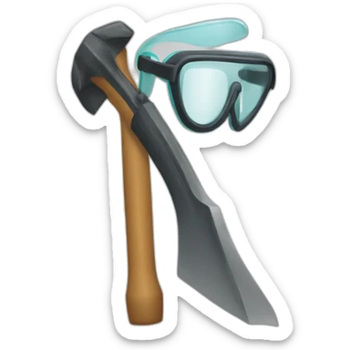 Lawyer hammer wears snorkel fins sticker