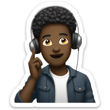 Black guy listening to music  sticker
