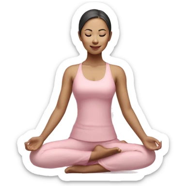 asian yoga girl light pink clothes  sticker