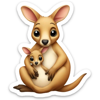 kangaroo with baby in its pouch sticker