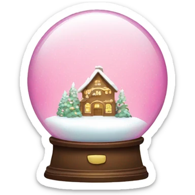 Pink snow globe sticker