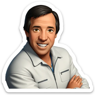 smiling boy in jacket sticker