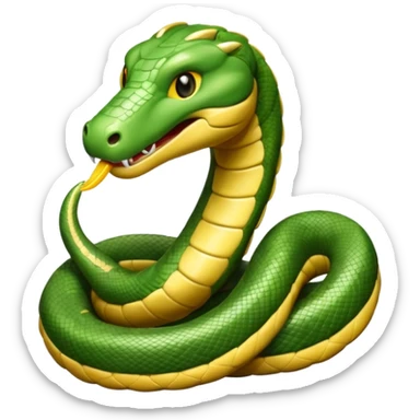 Serpiente enrollada alrededor de una corona sticker