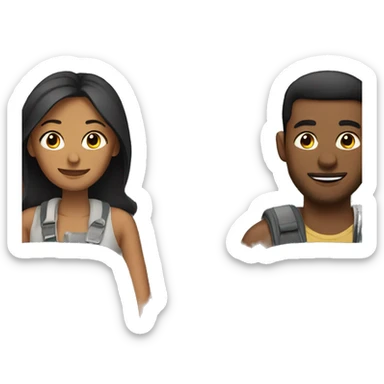 A couple traveling on a plane sticker