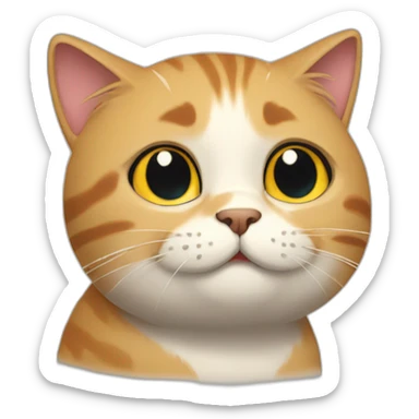 a cat was sad and a cat was happy sticker