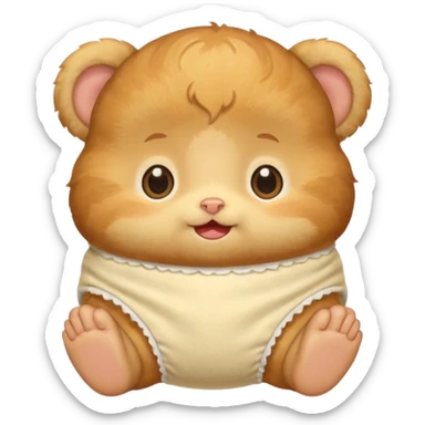 A baby pancake wearing a diaper  sticker