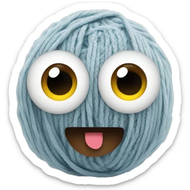 Knitting yarn with yearning eyes sticker