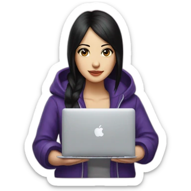 nico-robin-with-a-macbook sticker