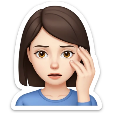 Stressed brunette woman sticker