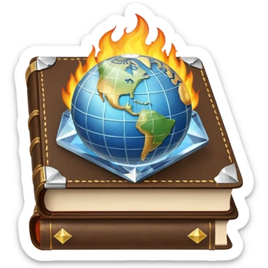 Combine these to make 1. 🌎💎📓🫥🔥⚖️ sticker