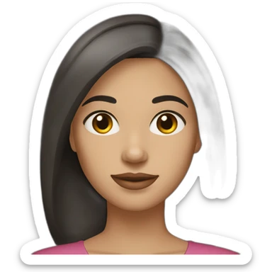 woman-with-dark-straight-hair-and-hazel-eyes sticker