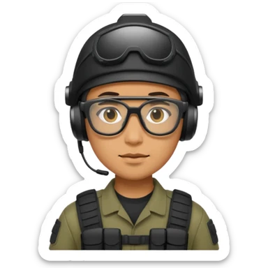 swat with tech glasses sticker