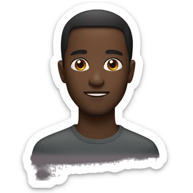 Dark-skinned man, short hair, young man without beard  sticker