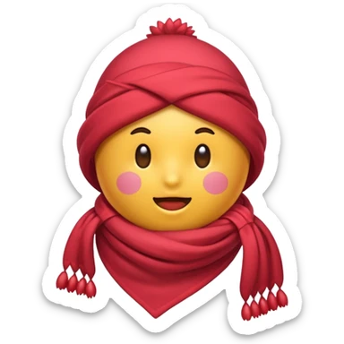 una fresa simpatica con bufanda y abrigada contra el frio sticker