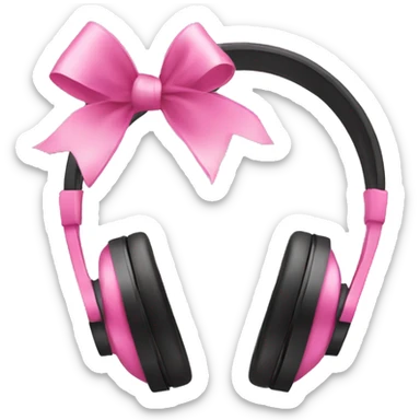 Headphones with pink bows  sticker