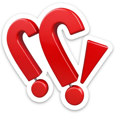 3D render of the double exclamation emoji (‼️), glossy and vibrant, realistic lighting, soft gradient background, high-quality and expressive.

 sticker