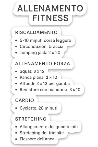 Scheda online palestra fallimentare che non va bene foglio in italiano fai un esempio delle scheda sticker