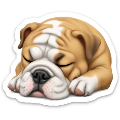 english bulldog sleeping sticker