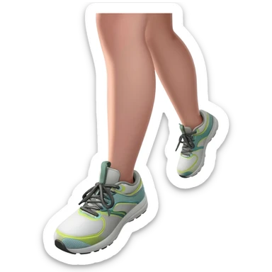 angle looking down at girl with fitness shoes walking / taking steps sticker