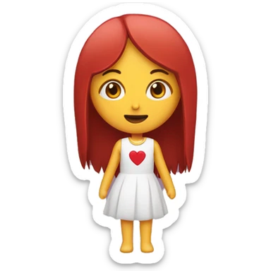 Chica con pestañas largas y un corazón  sticker