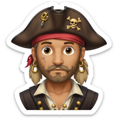 Belted pirate man with earring
 sticker
