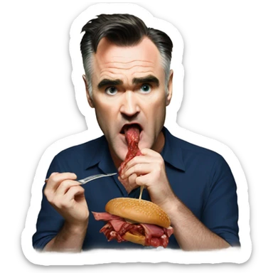 Morrissey eating meat sticker