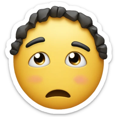 emoji with broken heart eyes and one single tear running down face and frown sticker