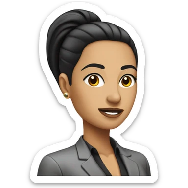 hr manager executive latina woman with slick back ponytail black hair  sticker