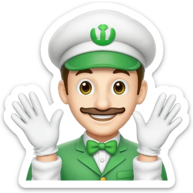 Luigi white gloves sticker