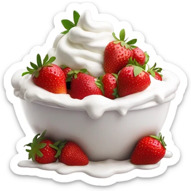 strawberries and cream sticker