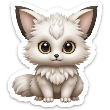 White soft natural realistic romantic vintage antique divine beautiful elegant pretty precious cute young youthful  Fakémon-Pokémon-hybrid-creature sticker
