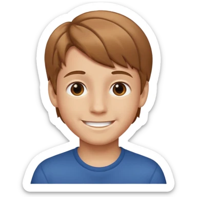 A boy sketch smiling sticker