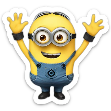 minion shows heart with hands sticker