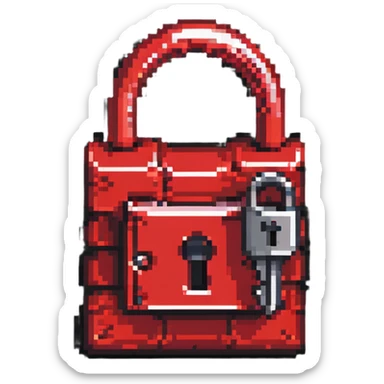 Red document with cherry-shaped lock, secure red digital file with cherry padlock sticker